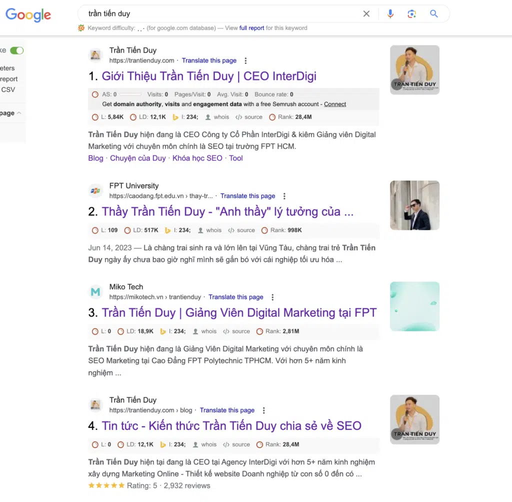 Quy Trình SEO Đơn Giản Rank TOP 1 Google chỉ 2 Tháng 4 Giới thiệu Trần Tiến Duy là ai
