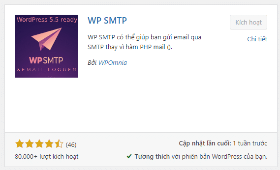 Cài đặt Plugin WP SMTP