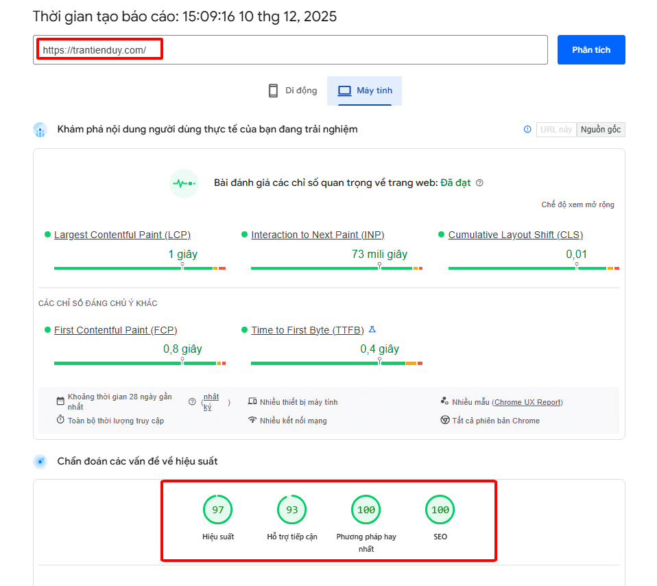 dịch vụ tối ưu page speed web