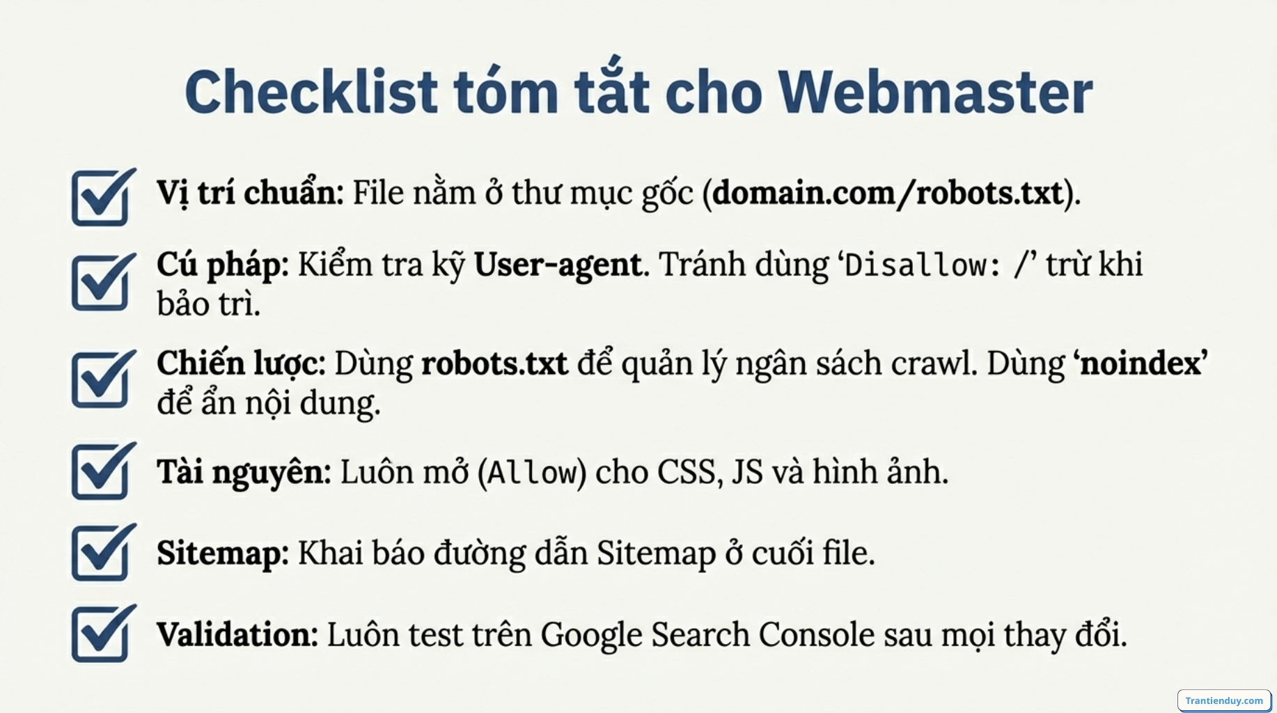 Checklist Robots.txt 