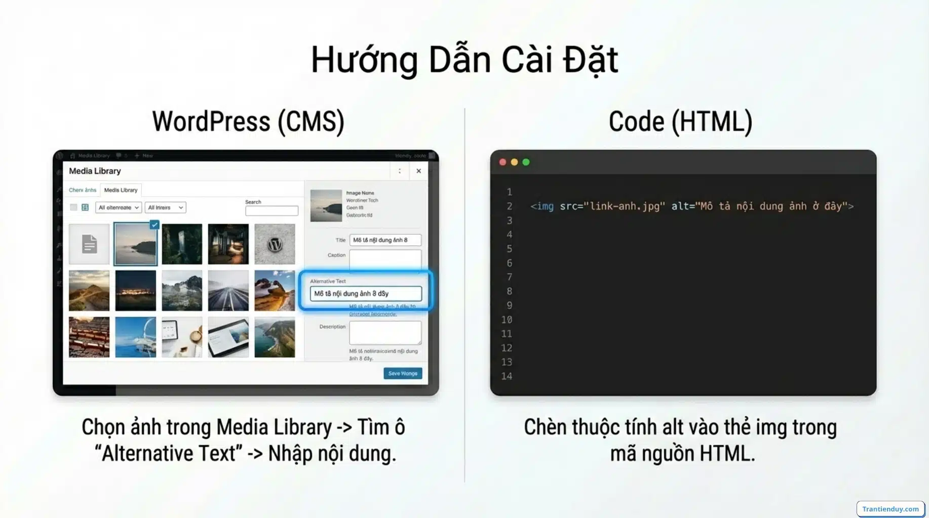 Thẻ ALT là gì? Cách tối ưu SEO hình ảnh Chuẩn 2026 ít ai biết 11 Hướng dẫn cài đặt
