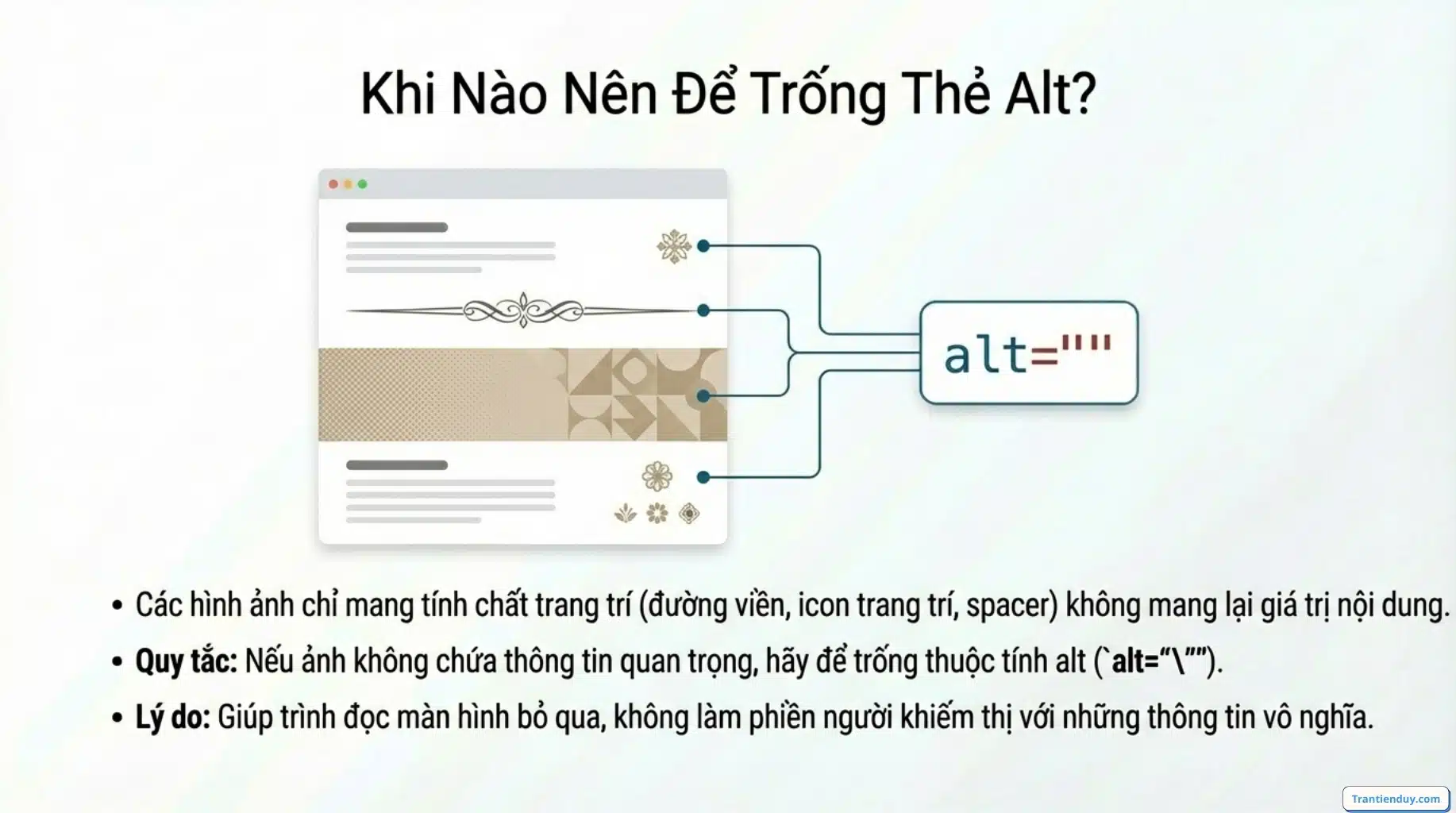 Thẻ ALT là gì? Cách tối ưu SEO hình ảnh Chuẩn 2026 ít ai biết 14 Khi nào cần thẻ ALT