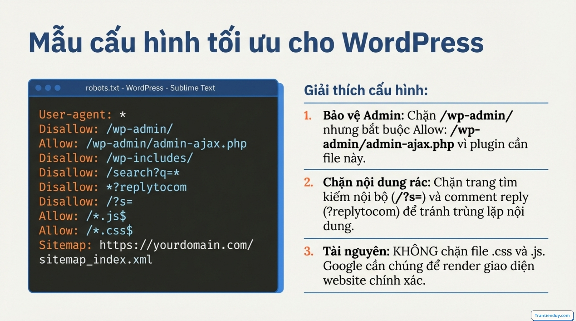 Mẫu cấu hình tối ưu Robots.txt 