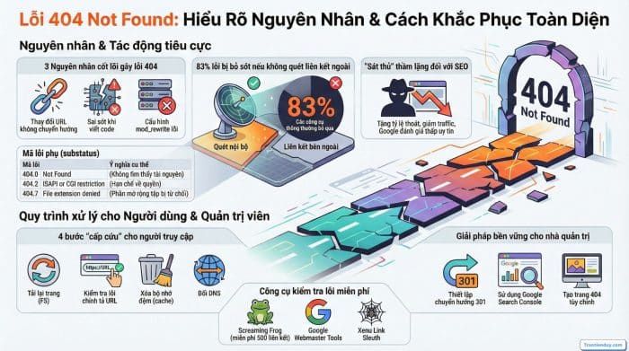 Nguyên nhân và khắc phục lỗi 404 notfound