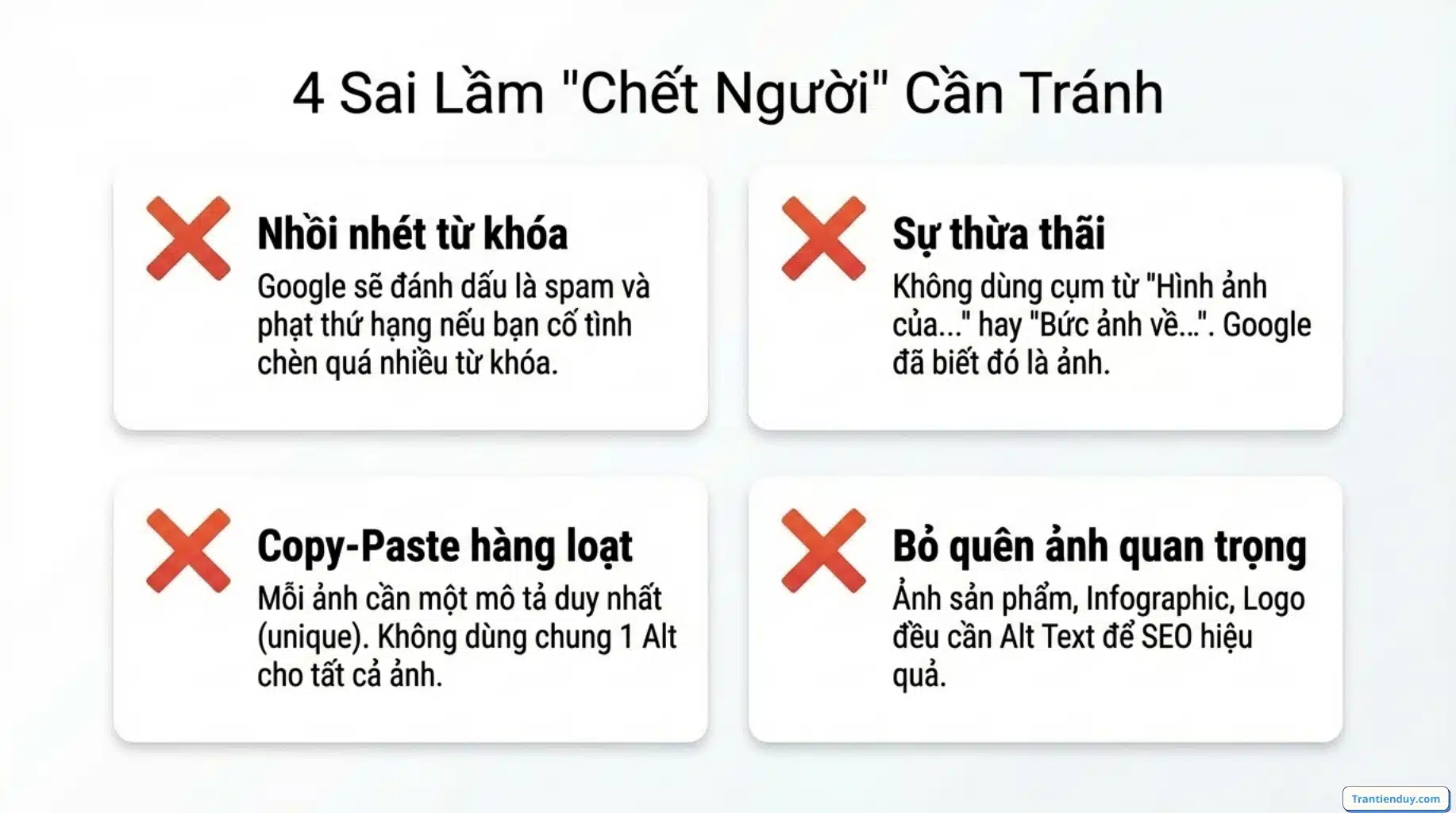 Thẻ ALT là gì? Cách tối ưu SEO hình ảnh Chuẩn 2026 ít ai biết 9 Sai lầm cần hiểu thẻ ALT