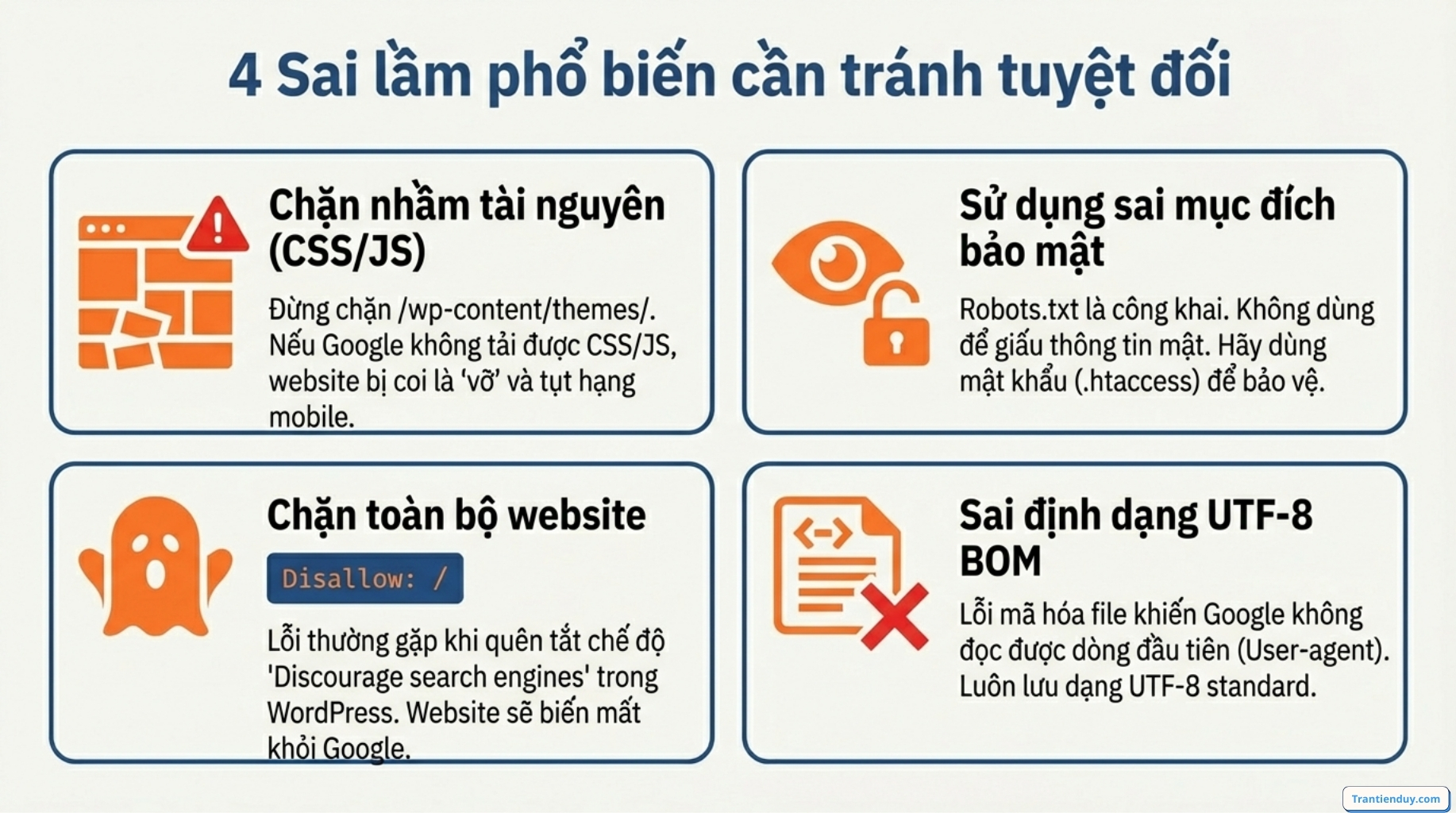 Sai lầm cần tránh trong Robots.txt 