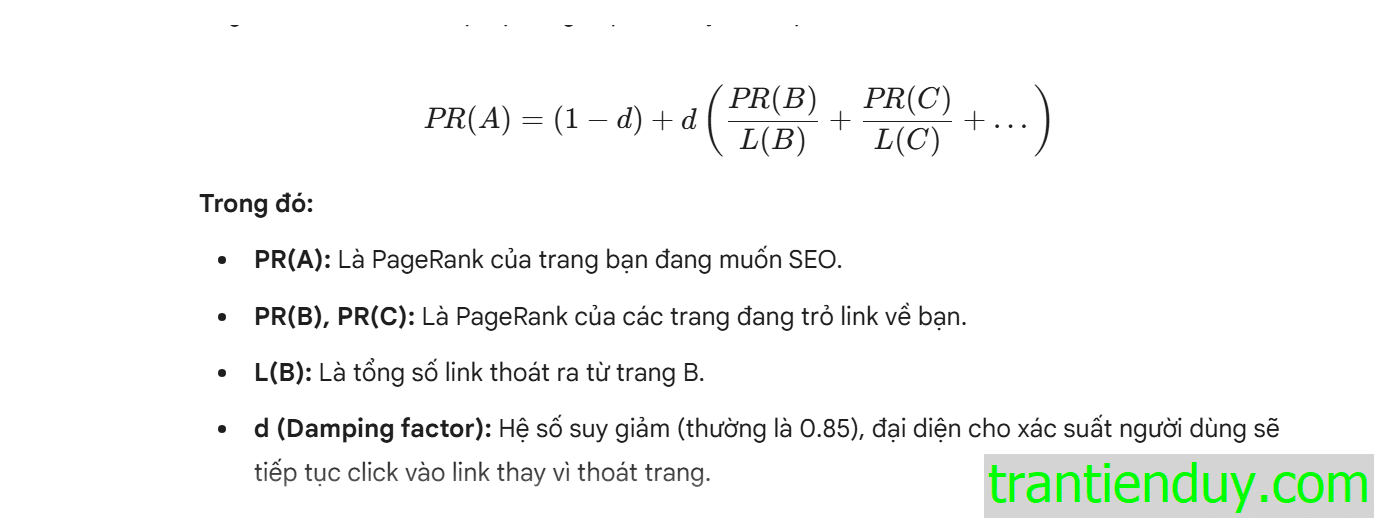 công thức tính Google-Pagerank-