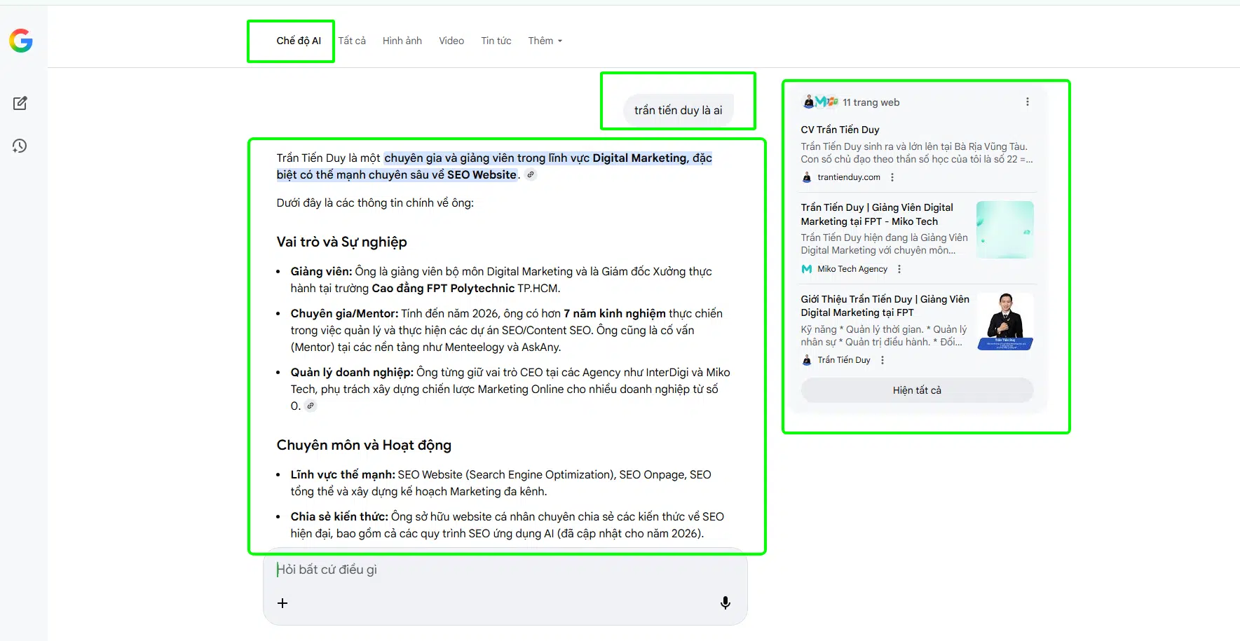 Dịch Vụ GEO Website Trên AI -ChatGPT Overviews, Gemini 3 trần tiến duy dạy GEO - AI google