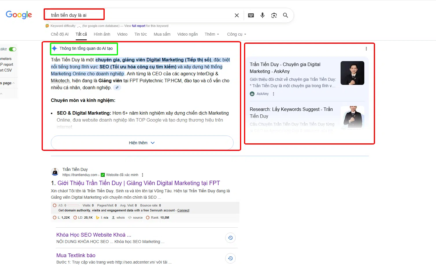 Dịch Vụ GEO Website Trên AI -ChatGPT Overviews, Gemini 2 trần tiến duy là ai