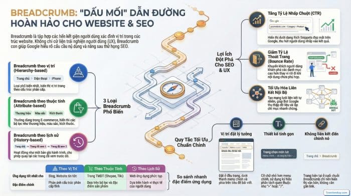 Breadcrumb dẫn đường cho website