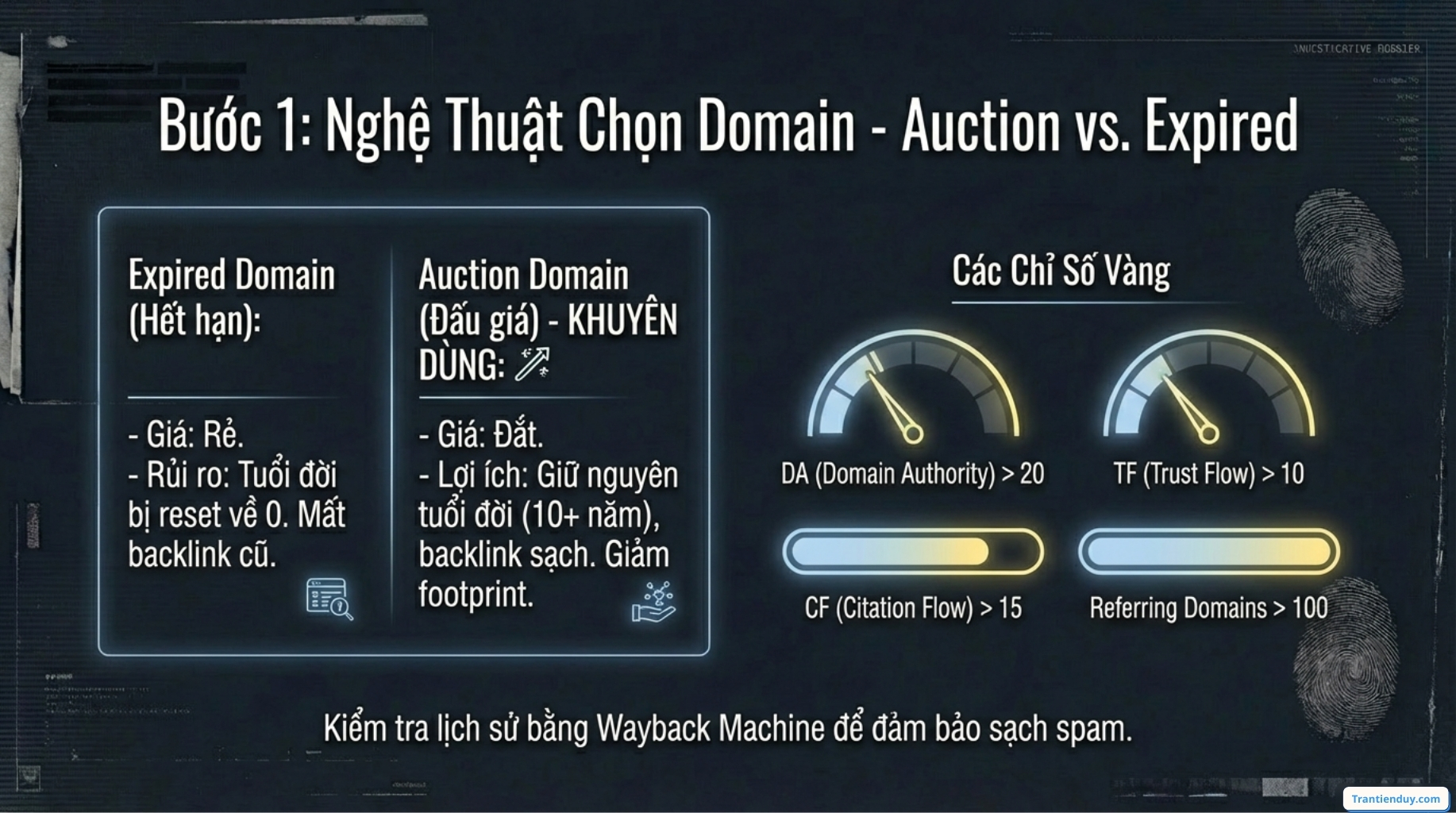 Bước 1: Chọn domain PBN