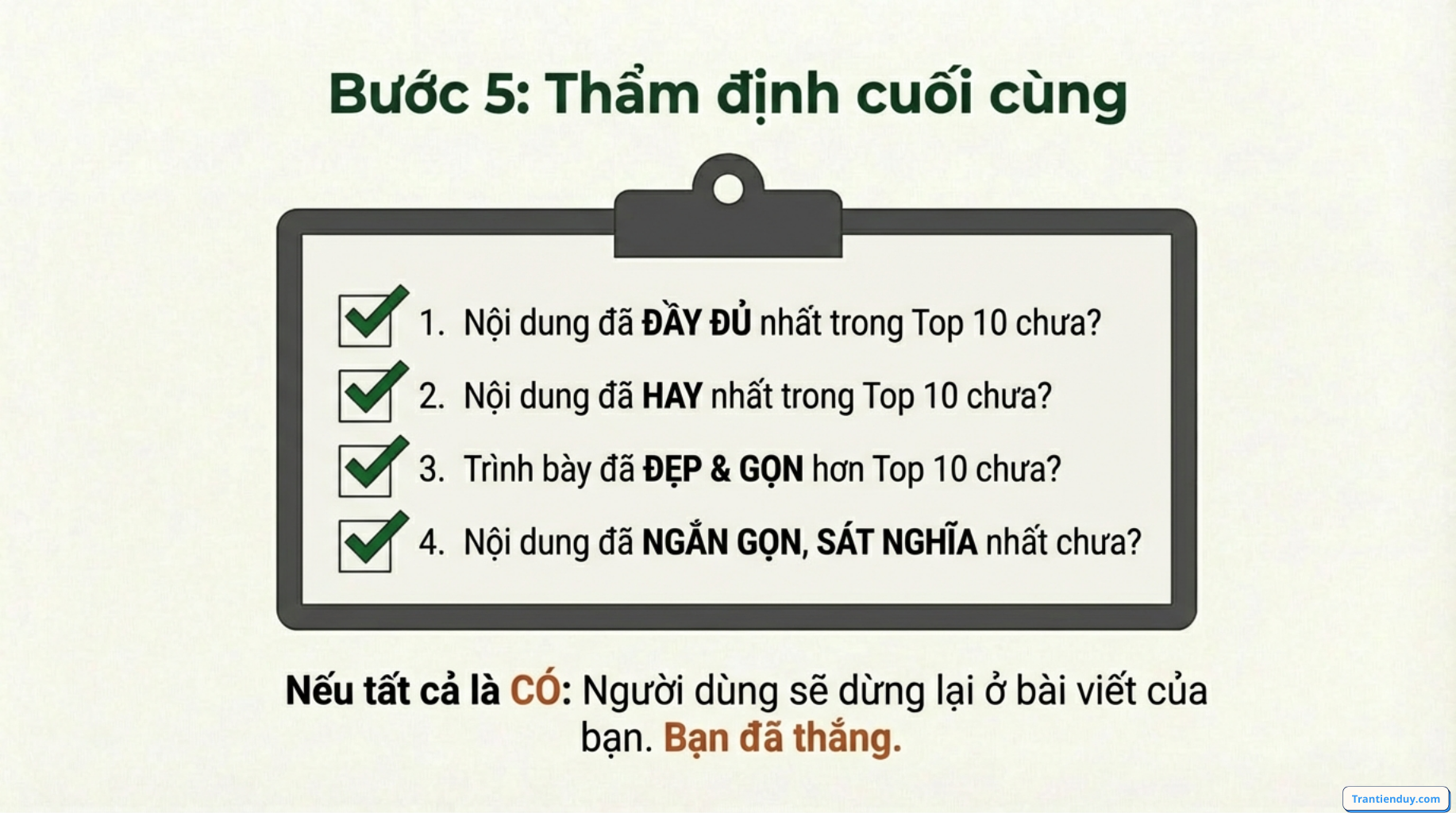 Bước 5 thẩm định content