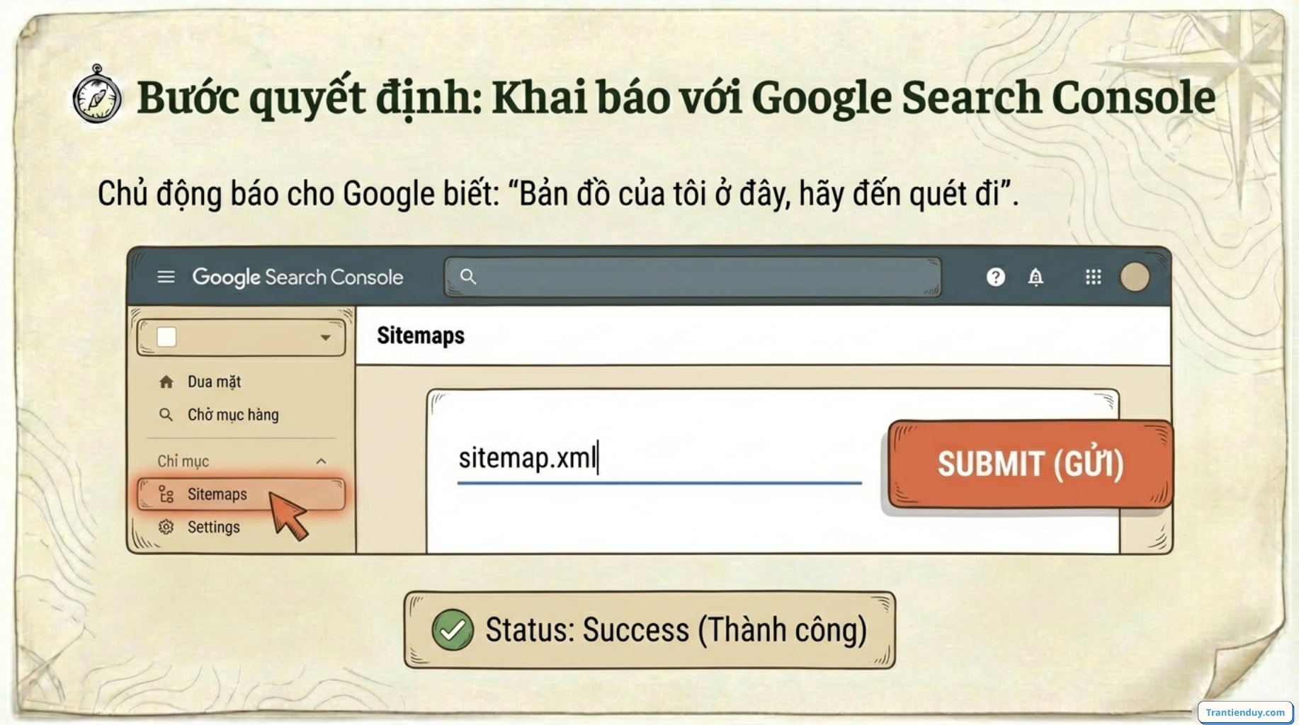 Khai báo GG search console