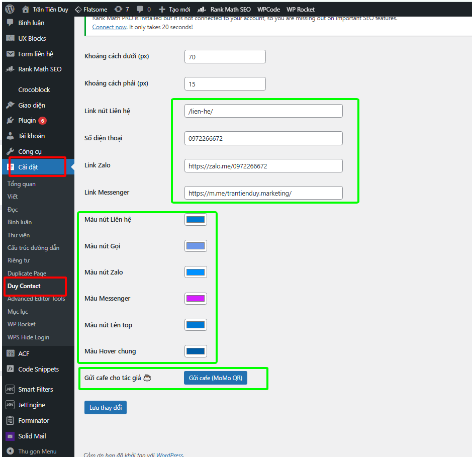 Hướng dẫn cài đặt Plugin DUY CONTACT
