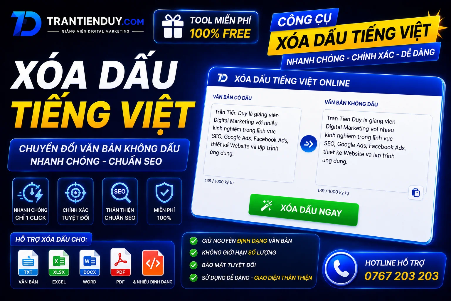 Công cụ Xóa dấu tiếng Việt 1 Công cụ xóa dấu tiếng việt miễn phí