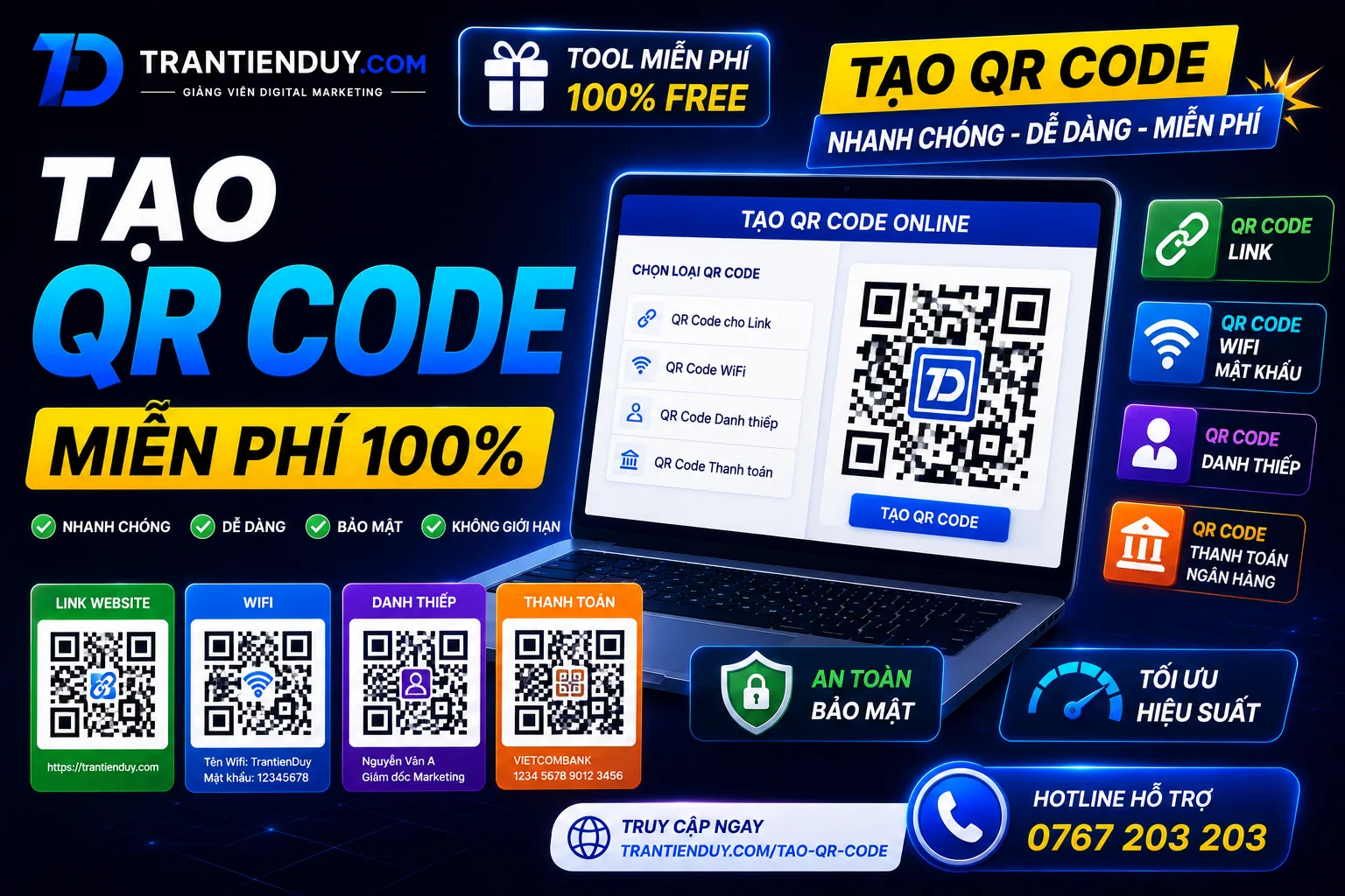 Tạo QR CODE 1 Tool tạo QR code