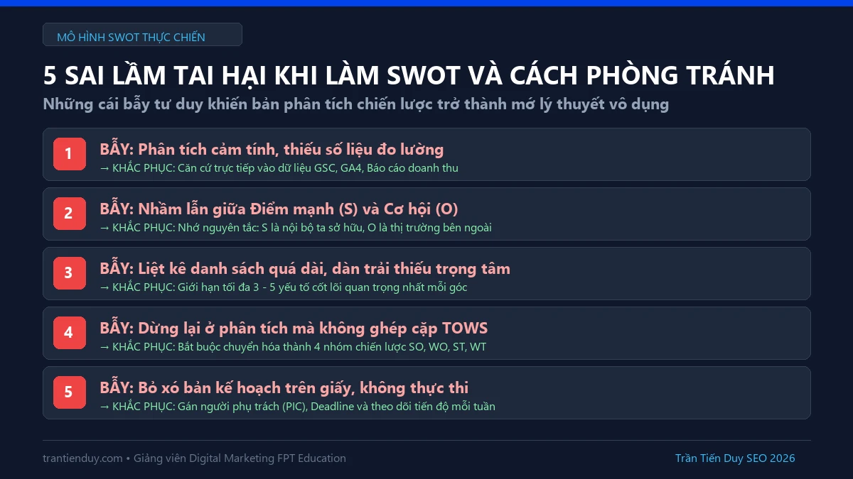5 sai lầm tai hại khi phân tích SWOT và cách phòng tránh cho doanh nghiệp