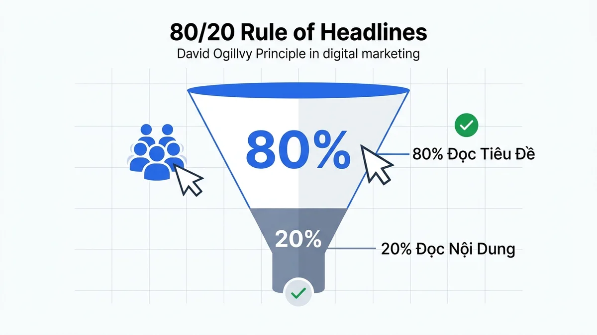 Công Thức Viết Tiêu Đề: 10 Mẫu Tăng CTR Đỉnh Cao Cho SEO Copywriting 1 Định luật 80/20 của David Ogilvy về tầm quan trọng của tiêu đề trong SEO và Copywriting