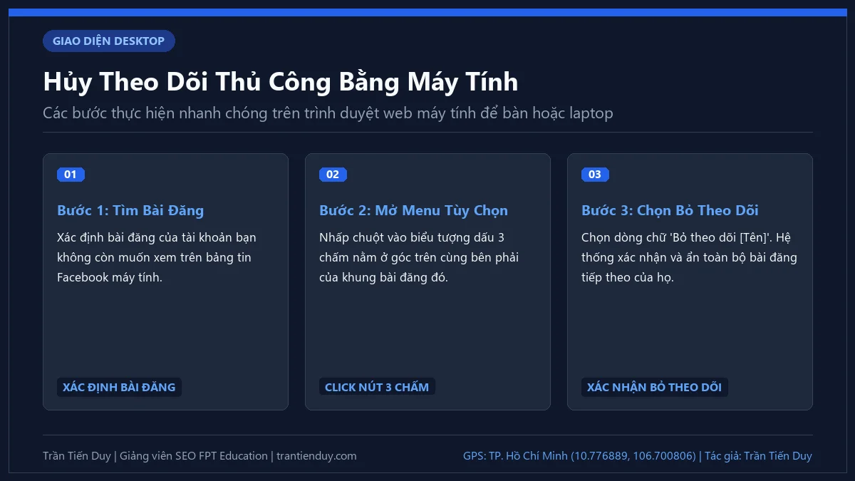 Cách Hủy Theo Dõi Hàng Loạt Người Dùng Trên Facebook Nhanh Nhất 3 Hủy Theo Dõi Thủ Công Bằng Máy Tính - Trần Tiến Duy