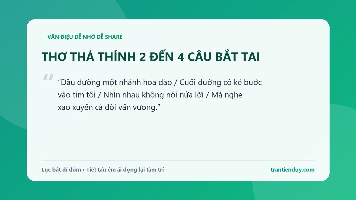 999+ Status Thả Thính Hài Hước, Bá Đạo Bắt Trend Đốn Tim Mọi Crush 5 Thơ thả thính 2 đến 4 câu lục bát vần điệu cực bắt tai