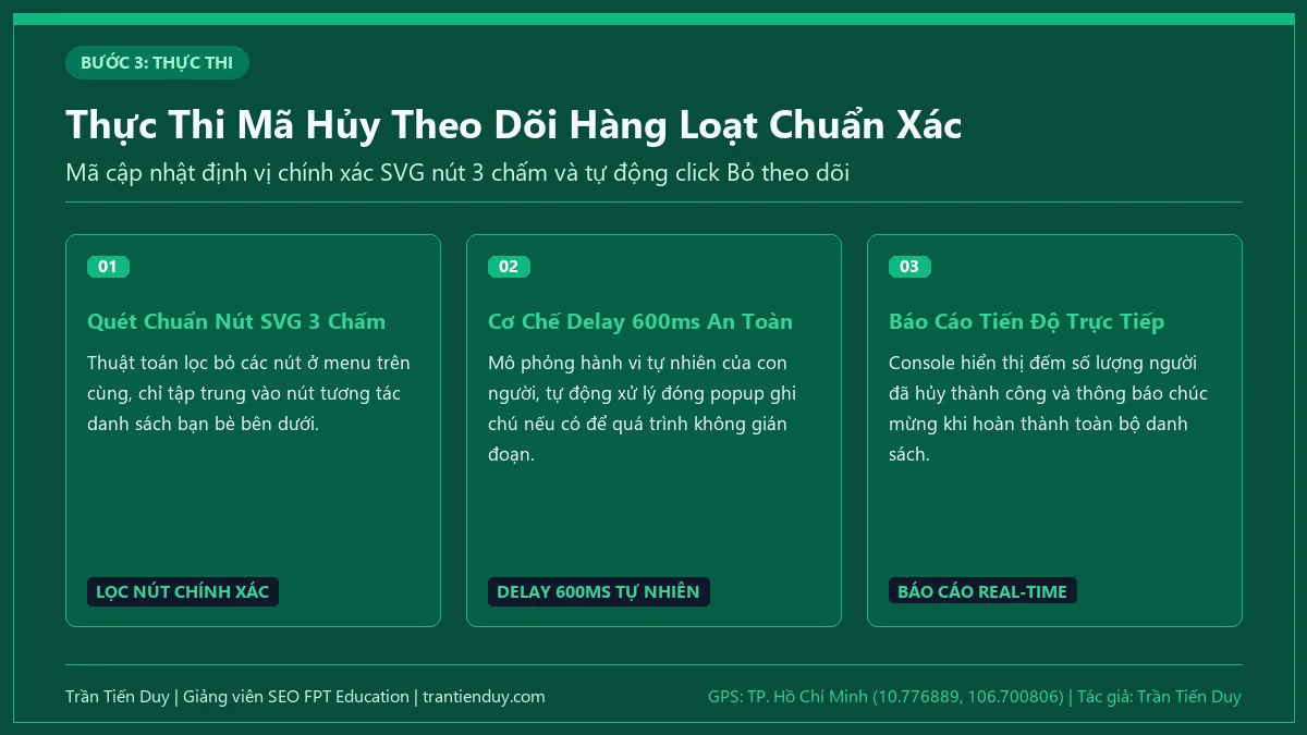 Cách Hủy Theo Dõi Hàng Loạt Người Dùng Trên Facebook Nhanh Nhất 8 Thực Thi Mã Hủy Theo Dõi Hàng Loạt Chuẩn Xác - Trần Tiến Duy